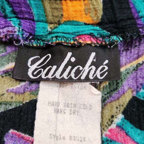 Vintage Caliche Hawaiian Midi Skirt Size XXL Floral Vacation Elastic Waist - Picture 6 of 8